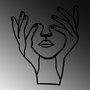 Wallity Hand Face Escultura de Pared de Metal Negra
